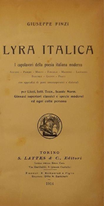 Lyra italica: i capolavori della poesia italiana moderna - Giuseppe Finzi - copertina