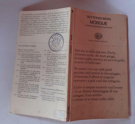 Morgue - Gottfried Benn - copertina