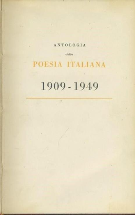 Antologia della poesia italiana - Giacinto Spagnoletti - copertina