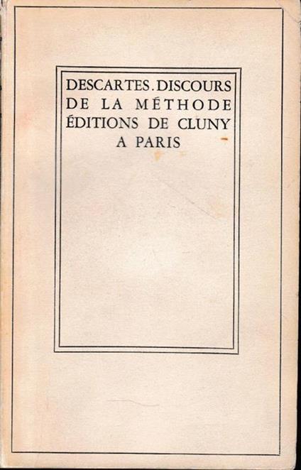 Discours de la méthode - Renato Cartesio - copertina