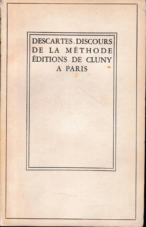 Discours de la méthode - Renato Cartesio - copertina