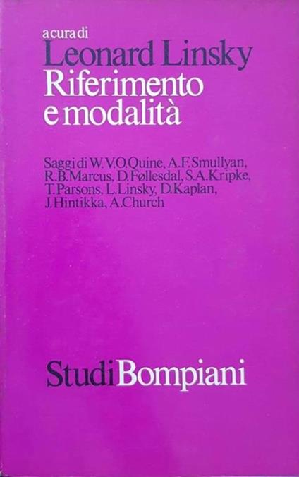 Riferimento e modalità - Leonard Linsky - copertina