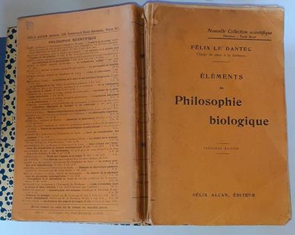 Elements de Philosophie biologique - copertina