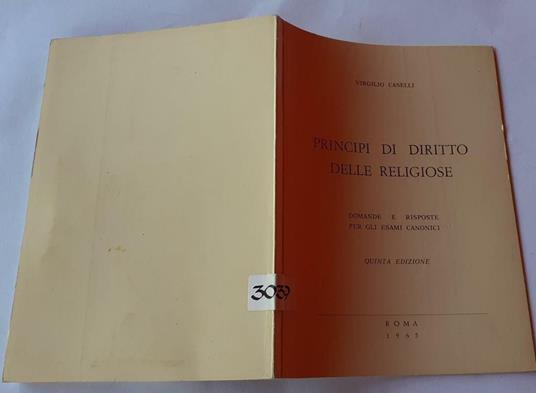 Principi di diritto delle religiose. Domande e risposte per gli esami canonici - Virgilio Caselli - copertina