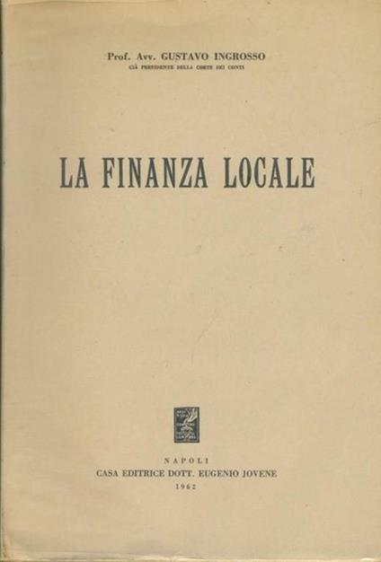 La finanza locale - Gustavo Ingrosso - copertina