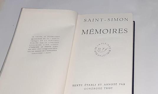 Memoires - Claude-Henri de Saint-Simon - copertina