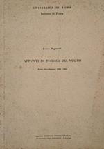 Appunti di tecnica del vuoto (AA 1963 - 1964)