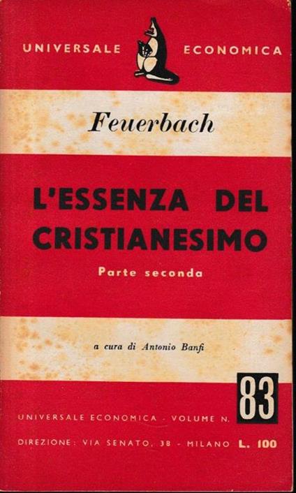 L' essenza del Cristianesimo, parte seconda - Ludwig Feuerbach - copertina