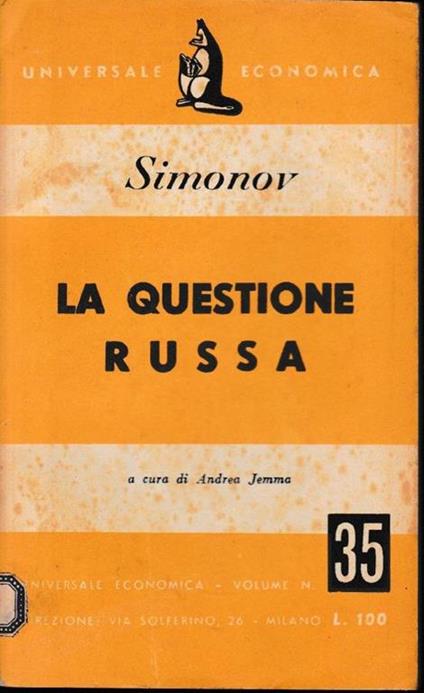 La  questione russa - Konstantin Simonov - copertina