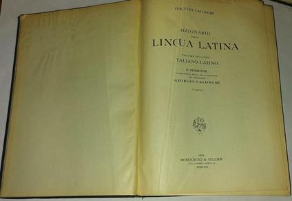 Dizionario della lingua latina. Volume secondo italiano-latino - Ferruccio Calonghi - copertina