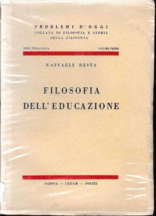 Filosofia dell'educazione - Raffaele Resta - copertina