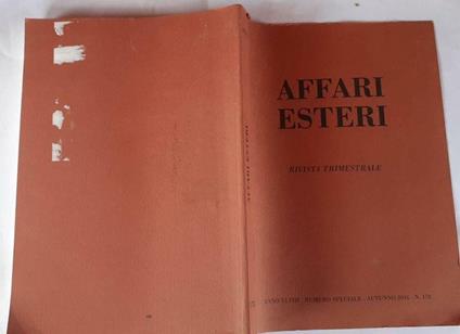 Affari esteri. Rivista trimestrale. N.178 Anno KLVIII - copertina