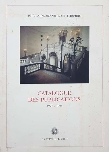 Catalogue des publications (1977-1995) - copertina