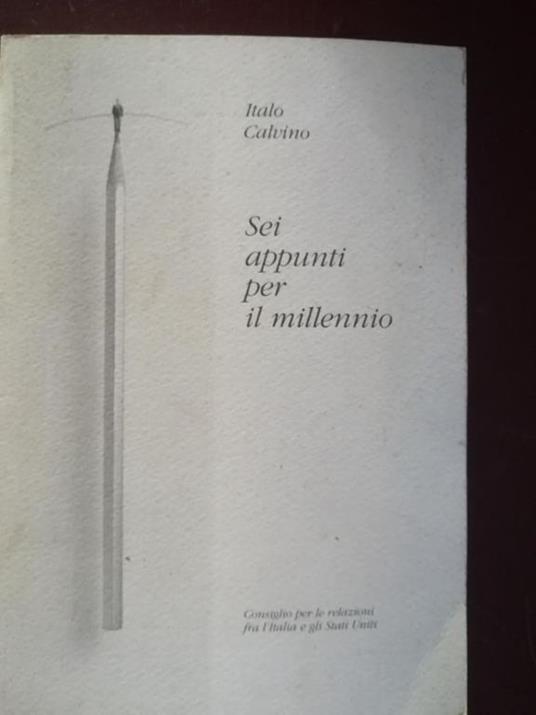 Sei appunti per il millennio - Italo Calvino - copertina