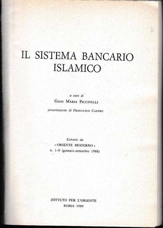 Il sistema bancario Islamico - copertina