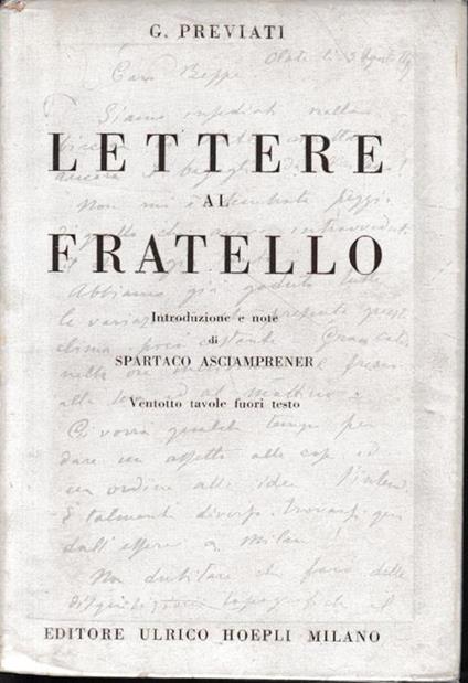 Lettere al fratello - Gaetano Previati - copertina