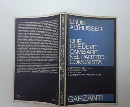 Quel che deve cambiare nel partito comunista - Louis Althusser - copertina