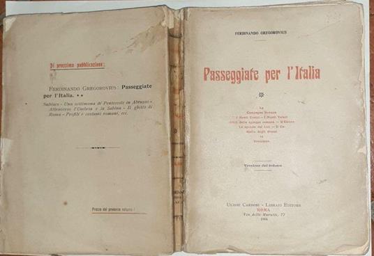 Passeggiate per l'Italia. Volume 1 - Ferdinand Gregorovius - copertina