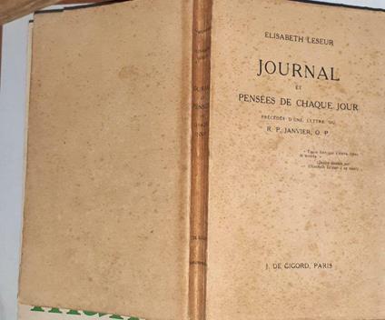 Journal et pensees de chaque jour - Elisabeth Leseur - copertina