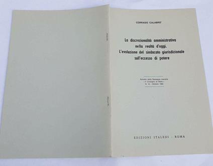 La dicrezionalita' amministrativa nella realta' di oggi. L'evoluzione del sindacato giurisdizionale sull'eccesso di potere - copertina