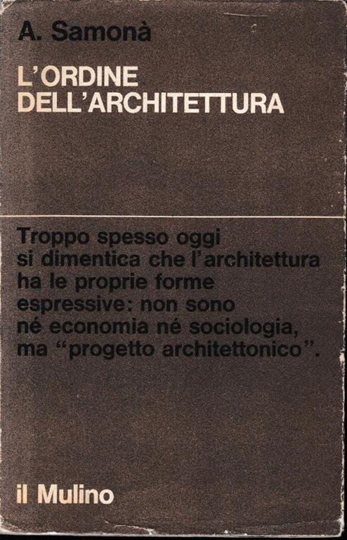 L' ordine dell'architettura - Alberto Samonà - copertina