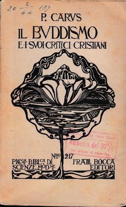 Il  Buddismo e i suoi critici cristiani - Paul Carus - copertina