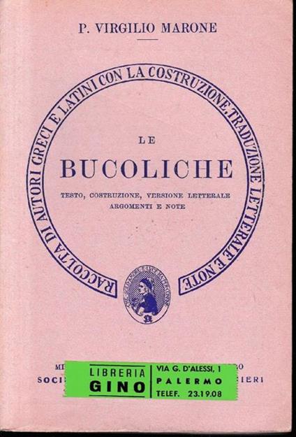 Le  bucoliche - Publio Virgilio Marone - copertina