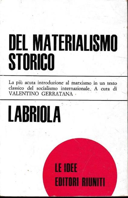 Del materialismo storico - Antonio Labriola - copertina