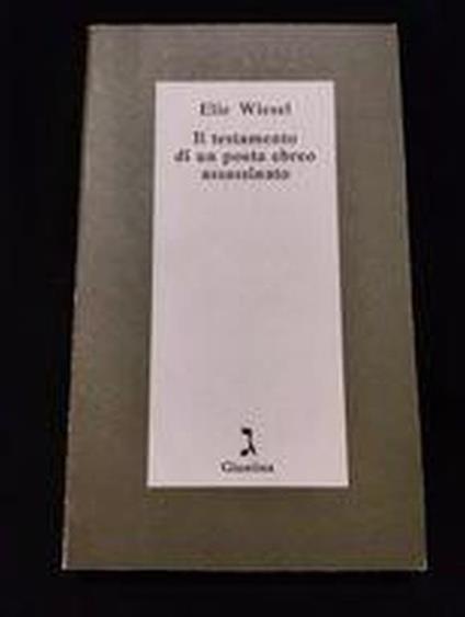 Il testamento di un poeta ebreo assassinato - Elie Wiesel - copertina