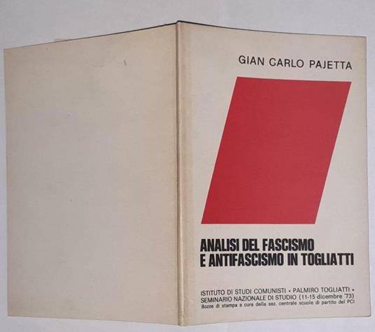 Analisi del fascismo e antifascismo in Togliatti - Giancarlo Pajetta - copertina