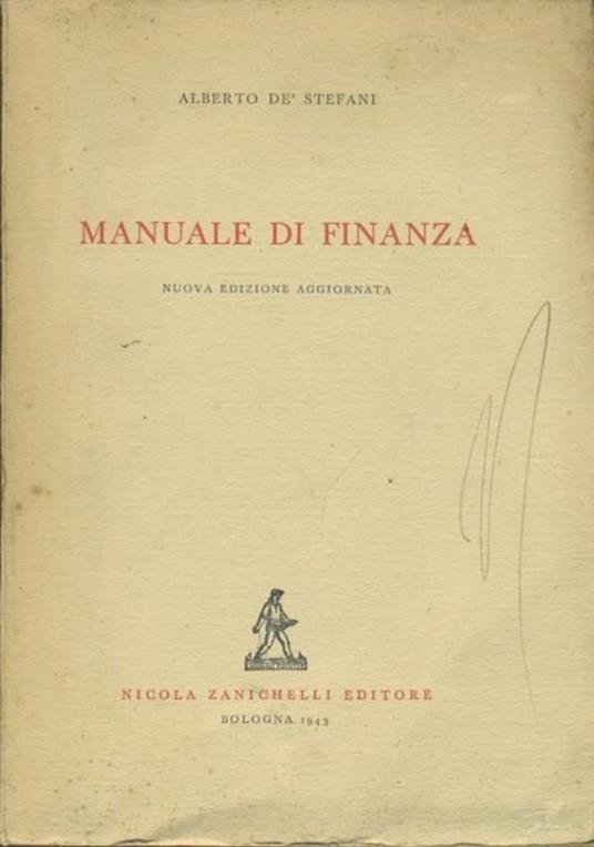 Manuale di finanza - Alberto De Stefani - copertina