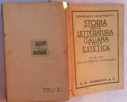 Storia della letteratura italiana e della estetica. Volume III - Domenico Bulferetti - copertina