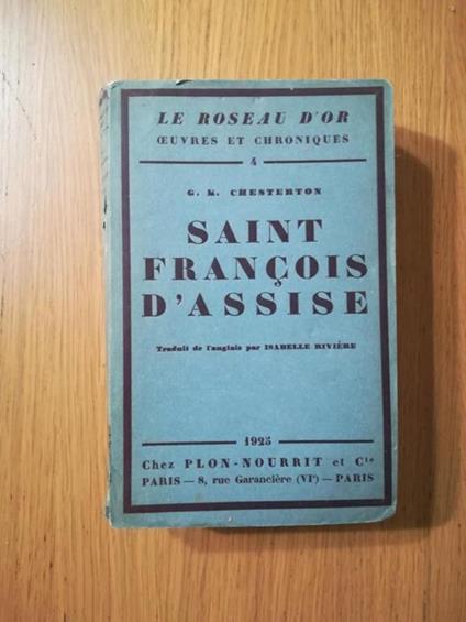 Saint Francois D'Assise - Gilbert K. Chesterton - copertina