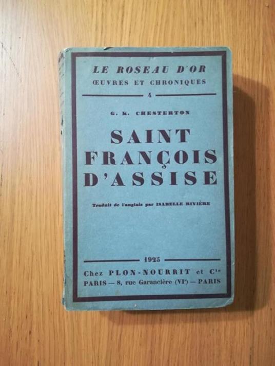 Saint Francois D'Assise - Gilbert K. Chesterton - copertina