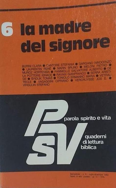 Parola Spirito e Vita, vol. 6: La Madre del Signore - copertina