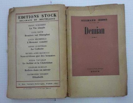 Demian histoire de la jeunesse d'Emile Sinclair - Hermann Hesse - copertina