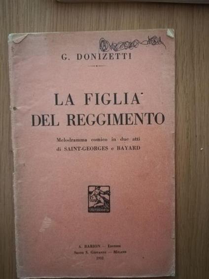 La figlia del reggimento - Gaetano Donizetti - copertina