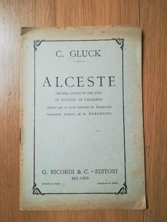 Alceste - Christoph W. Gluck - copertina