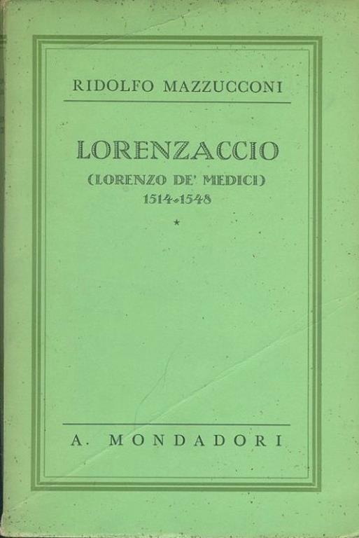 Lorenzaccio - Ridolfo Mazzucconi - copertina