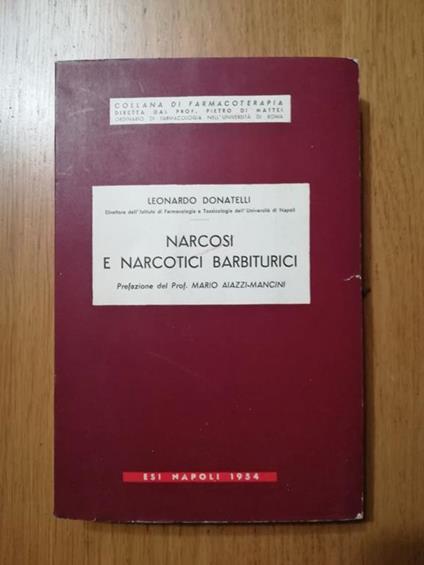 Narcosi e narcotici barbiturici - Leonardo Donatelli - copertina