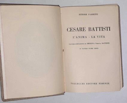 Cesare Battisti L'anima-La vita - Ettore Fabietti - copertina