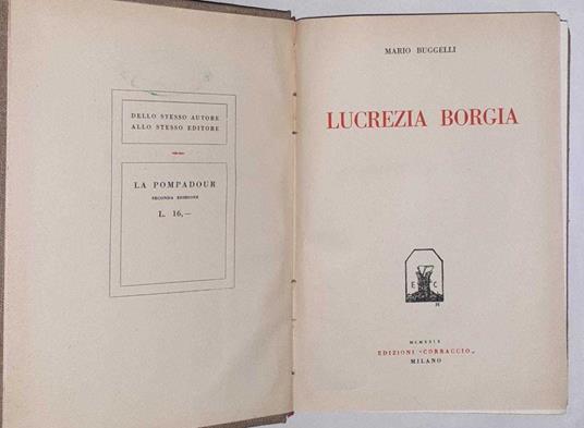 Lucrezia Borgia - Mario Buggelli - copertina