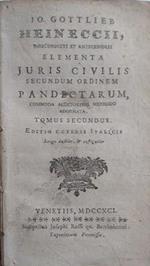 Elementa Juris Civilis secundum ordinem pandectarum, commoda auditoribus methodo adornata, tomus secundus