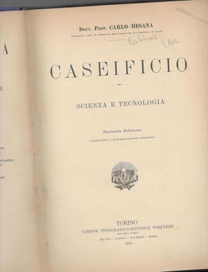 Nuova enciclopedia agraria italiana. Caseificio. Scienza e tecnologia - copertina