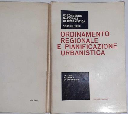Ordinamento regionale e pianificazione urbanistica. Atti del IX Convegno nazionale di urbanistica - copertina