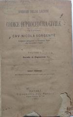 Sommari delle lezioni sul Codice di Procedura Civile. Volume I,Periodo di cognizione