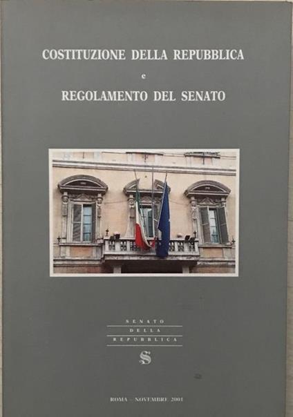 Costituzione della Repubblica e Regolamento del Senato - copertina