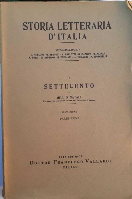 Il settecento parte 1 - Giulio Natali - copertina