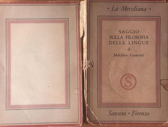 Saggio sulla filosofia - Melchiorre Cesarotti - copertina