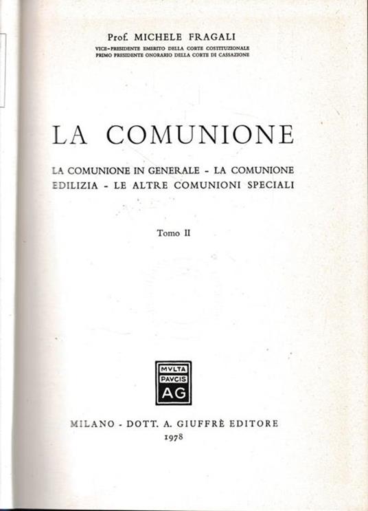 La comunione - Michele Fragali - copertina